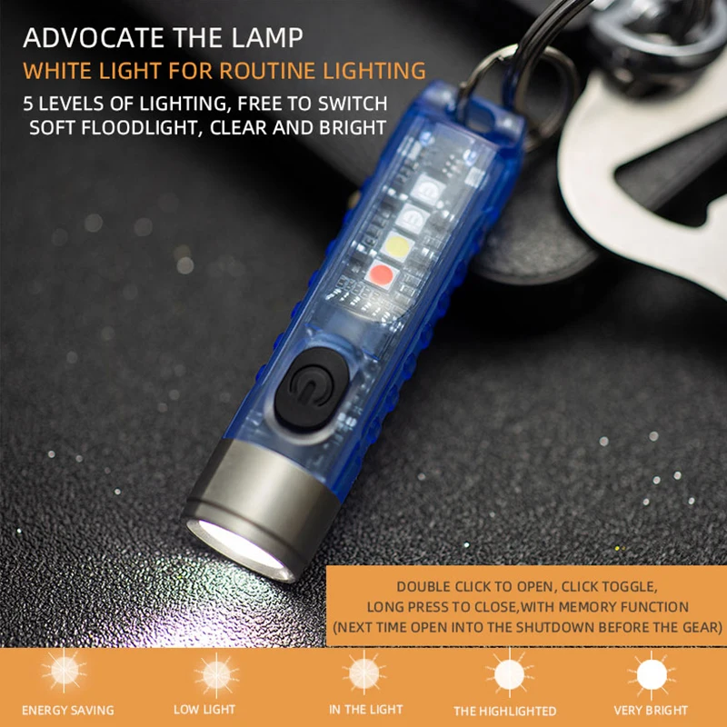 S11 Mini Flashlight Outdoor Lamps Keychain 400 Lumens IP65 Waterproof Emergency Torch High Brightness Lighting Tools