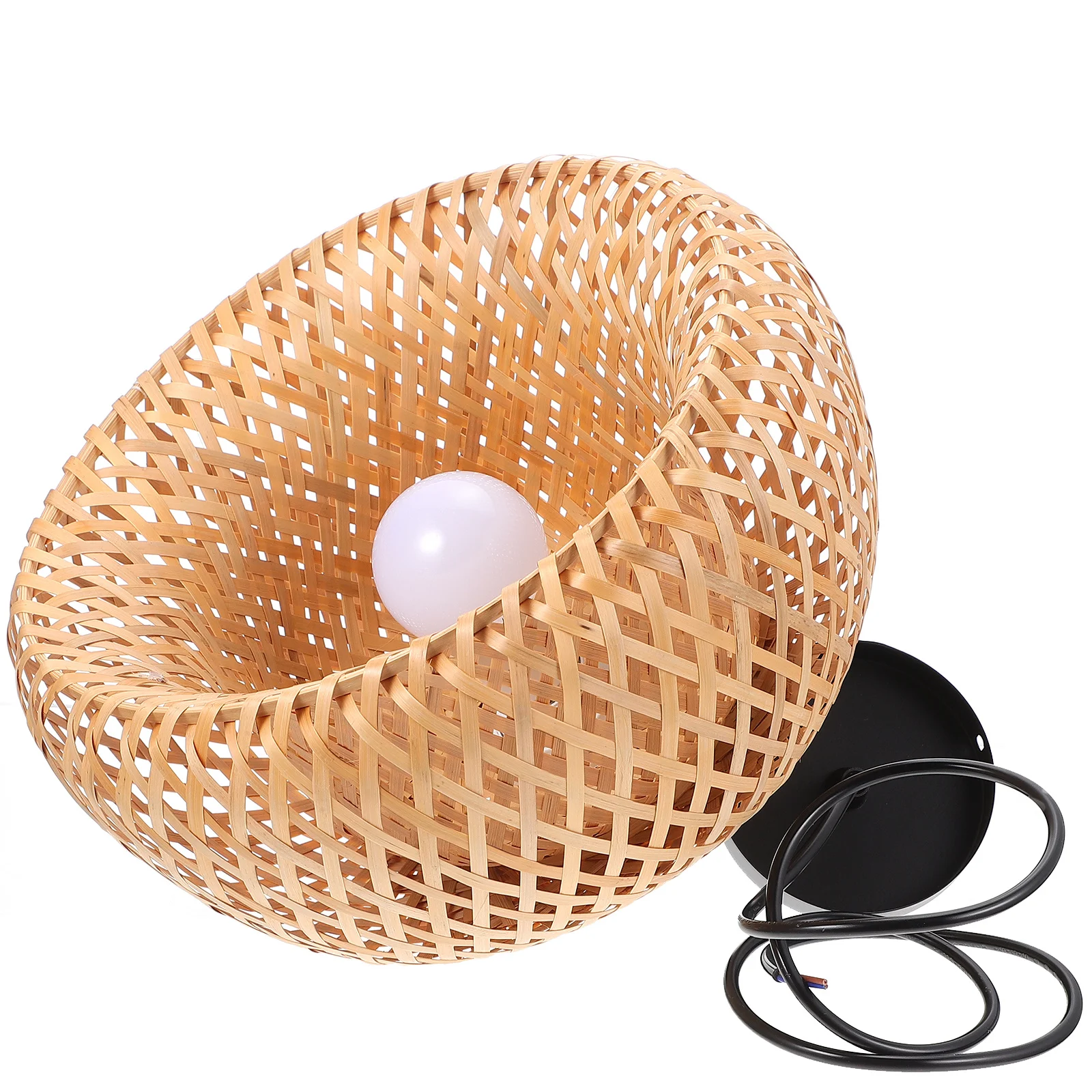 

1Set Chinese Bamboo Woven Chandelier Pastoral Style Ceiling Lamp Pendant Light Home Bar Cafe Restaurant Hanging Decor