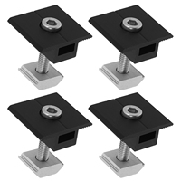 4pcs Mid Clamp Heavy-Duty Aluminum Alloy Solar Panel Mounting Bracket For Rvs Houses Boats Balcony Pre-Drilled Holes M8 Bolt