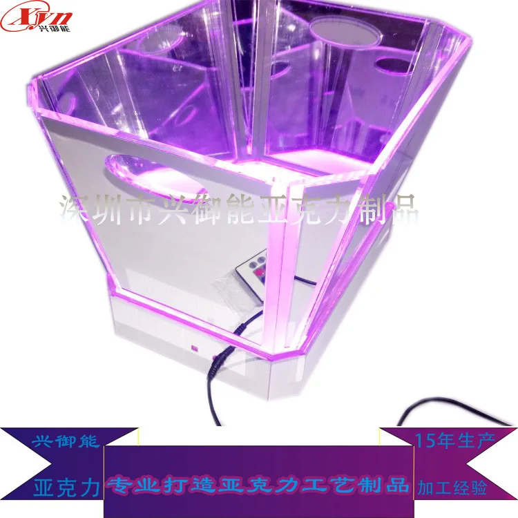 Acrylic LED colorful luminous ice bucket crystal plexiglass source factory