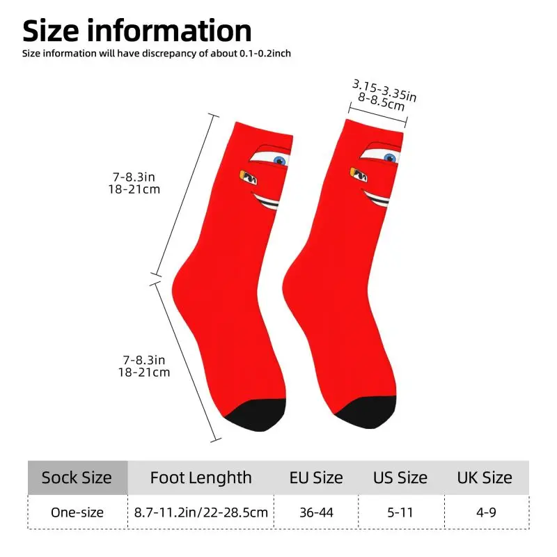 Cool Men\'s Happy Cars Lightning McQueen Dress Socks Unisex Warm Comfortable 3D Printed Cartoon   Crew Socks