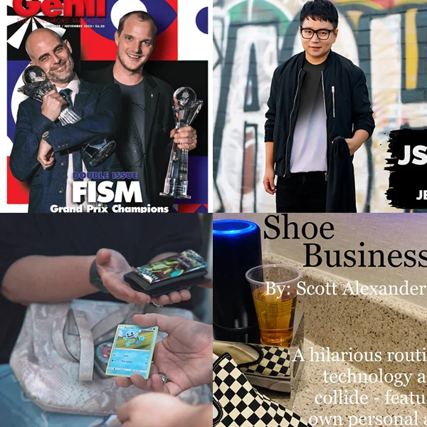 

Журнал Genii октября Novembe,J-shirt от Jeki Yoo,PokeMonte от Майкла о'брайена, Shoe Business 3,0 от Скотта Александра магии