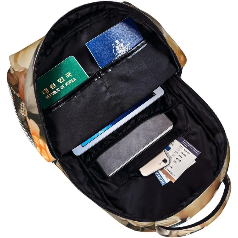 حقيبة كمبيوتر محمول العودة إلى المدرسة كارتون النمر زهرة خفيفة الوزن حقيبة كمبيوتر محمول خفيفة الوزن متعددة الأغراض للسفر حقيبة نهارية كاجوال للجنسين #5