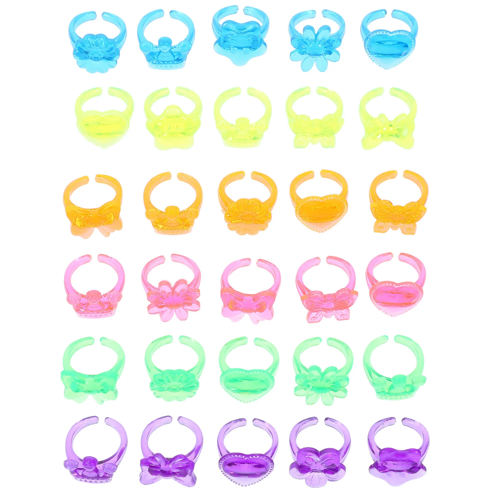 

100 Pcs Kids Rings Girls Birthday Gift Accessories For Little Play Jewelry Princess Toys