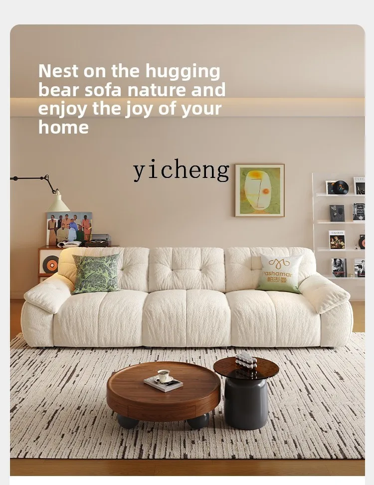 

LSL electric sofa fabric small apartment living room modern cloud function sofa removable and washable zero against the wall