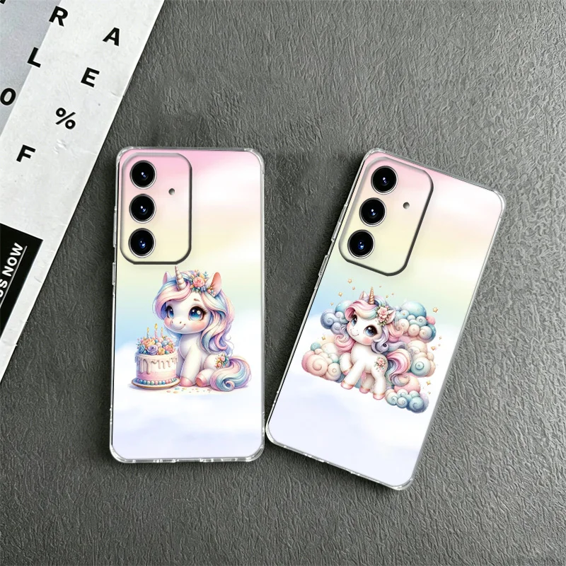 Cute Unicorn Baby Phone Case for Samsung A53 A52S A33 A32 A32 A22 A13 A12 Galaxy A04E A03S Core A02S A50S A51 A71 A73 A72 M02 M2