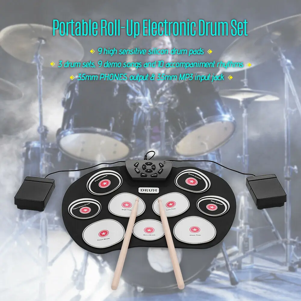 Percussion Electronic Drums Practice Pad Small Silicone Drums Portable Parts Percuss Instrumentos Musicais Electronic Percussion