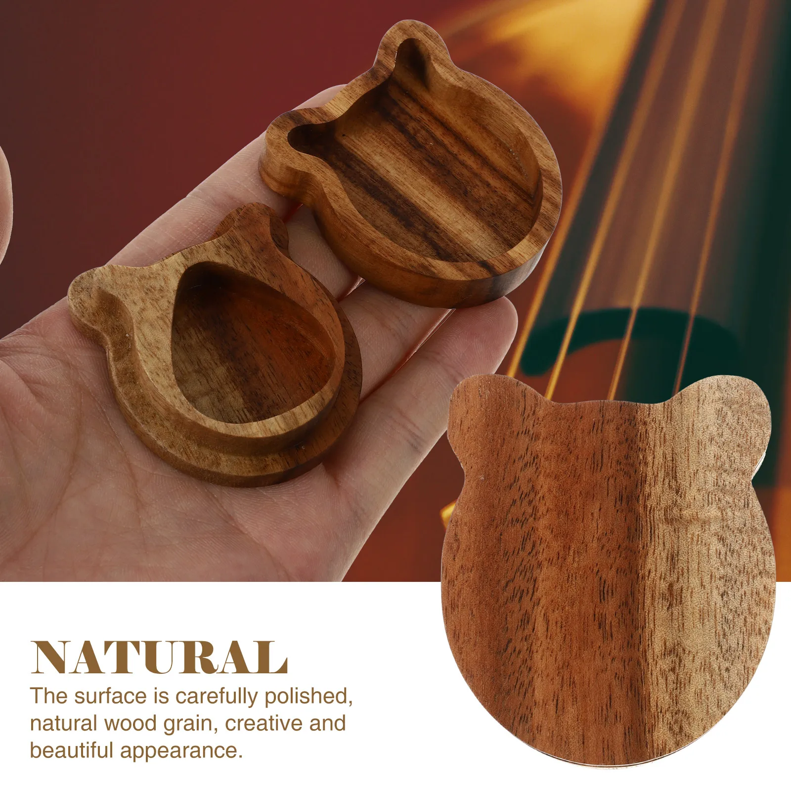 

Wooden Guitar Holders Picks Case Acacia Organiser Musical Instrument Plectrum