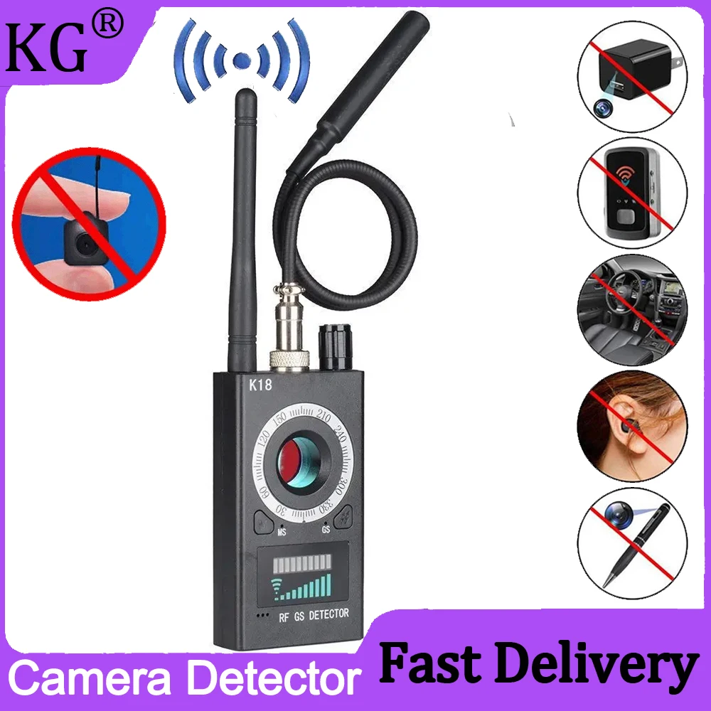 

Multi-function Anti-spy Camera Detector GSM Audio Bug 1MHz-6.5GHz Finder RF Signal GPS Tracker Wireless Spy Devices Detector K18