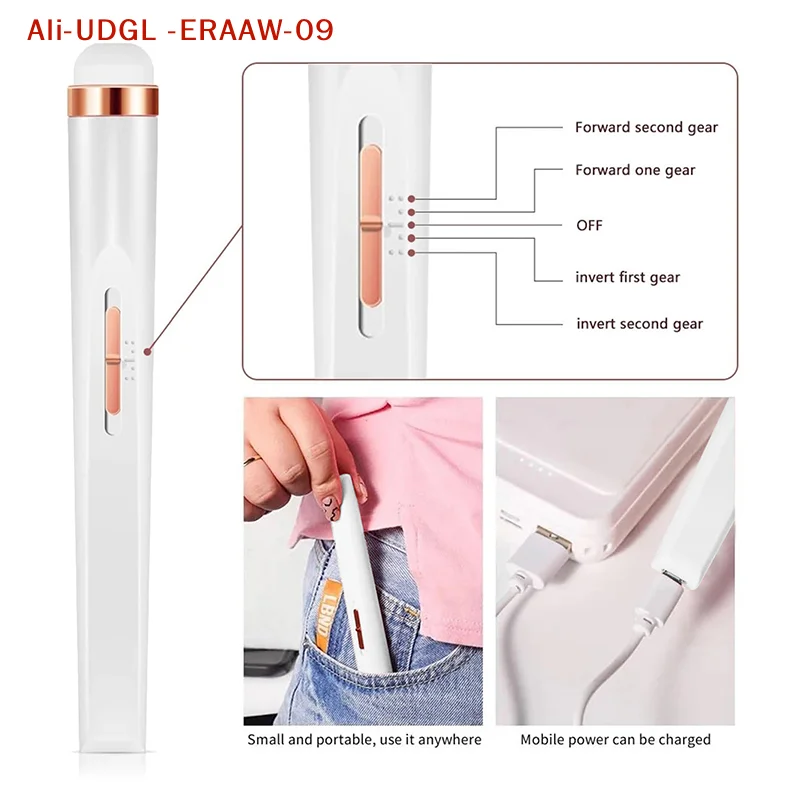 Kit de unhas, conjunto de manicure elétrico profissional 5 em 1, máquina de broca de unhas iluminada