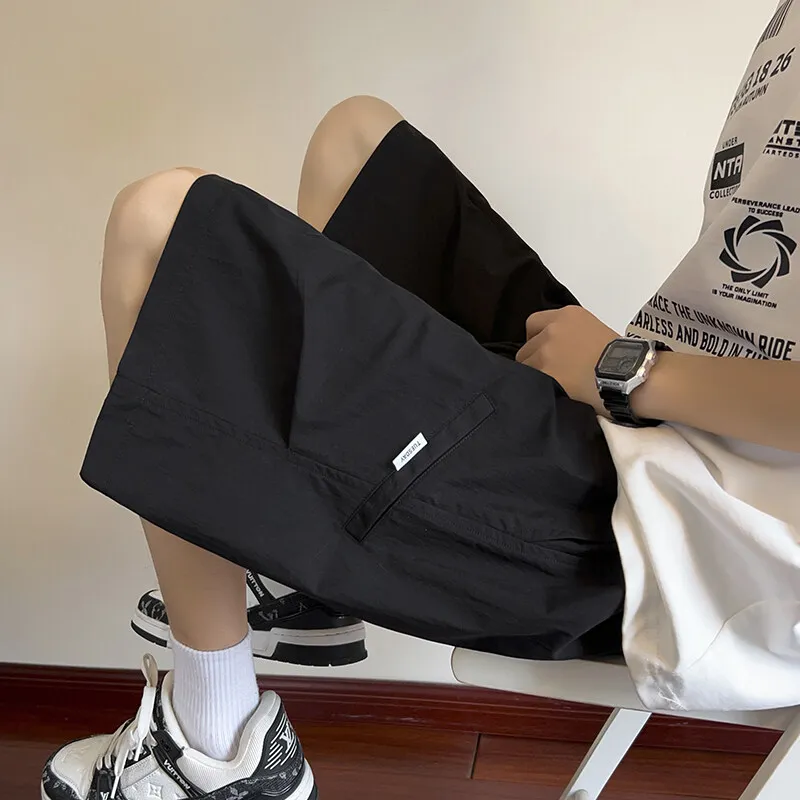 

Quick Dry Casual Men's Shorts Summer Outdoor Breathable Loose Straight Five-Quarter Pants Workwear Fashionable Straight Leg S...