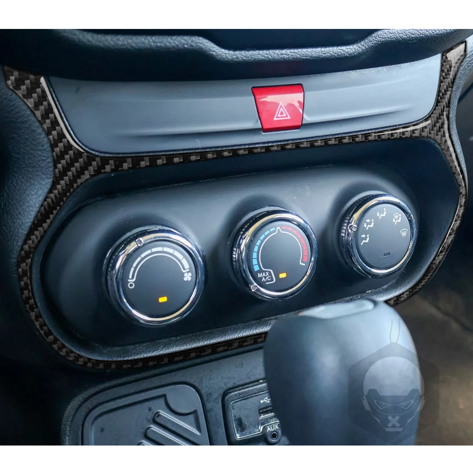 For Jeep Renegade BU 2015 2016 2017 2018 2019 2020 2021 2022 2023 Real Carbon Fiber A/C Control Surround Trim