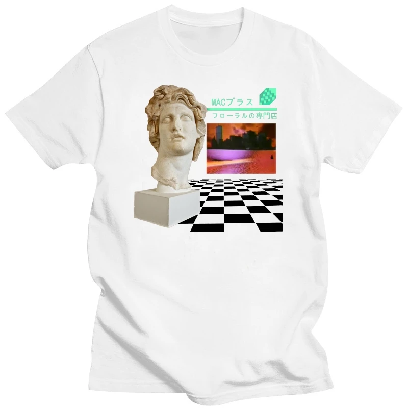 Vaporwave Tshirt Aesthetic Men T Shirts Hip Hop Floral Shoppe Macintosh Plus Fashion 100% Cotton Tees O Neck T-Shirt Gift Tops