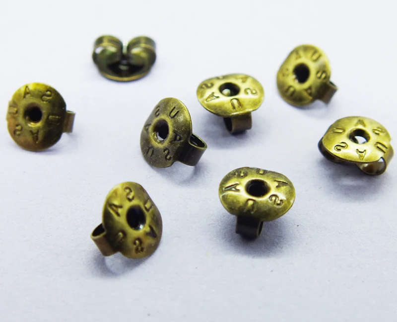 

1000PCS/lot Earrings Jewelry Accessories Earring Back Earring Plug Bullet Ear Plugging Butterfly End Stoppers 6mm Free