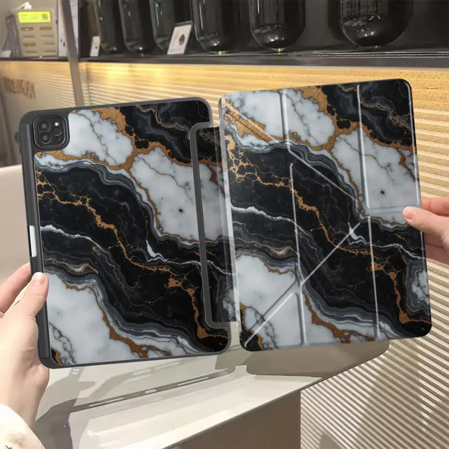 

Чехол-подставка для планшетов iPad Air 4, 5, M3, M2, 1, 2, M4, 11 дюймов, Pro 2025, Pro 11-го, 10-го, 9-го, 8-го, 7-го поколений, 12.9 дюймов, Mini 6, 7, черный, зеленый