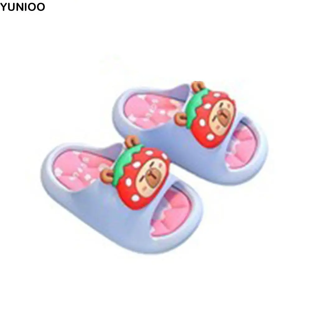 

Baby Slippers PVC Capybara Kids Slippers Anti-slip Soft Cartoon Animal Slippers Comfortable Platform Children House Shoes Summer