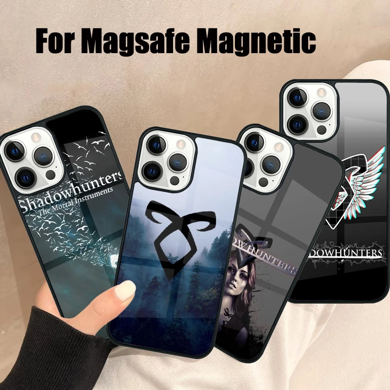 Shadowhunters-funda de teléfono para iPhone 17 Air 16e 15 14 13 12 11 Pro Max Plus Magsafe, cubierta magnética inalámbrica