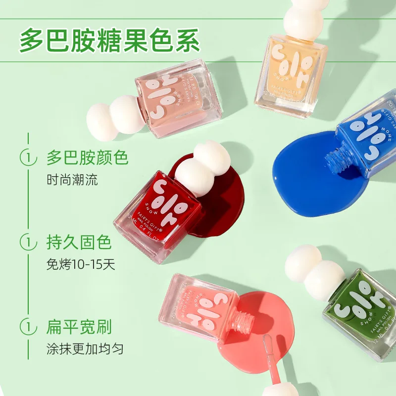 24 Colors Nail Polish Long Lasting Waterproof Non Peelable, No-bake Fast Drying Gel Nail Polish Лак Для Ногтей Без Лампы