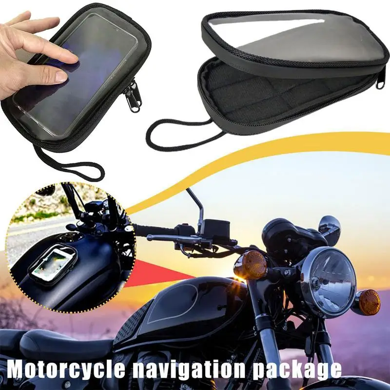 Motorcycle Tank Bag Magnetic Scratch-Proof Bike Phone Bag Motorcycle Cell Phone Bag Zippered Motorcycle Accessories Bags Dirt