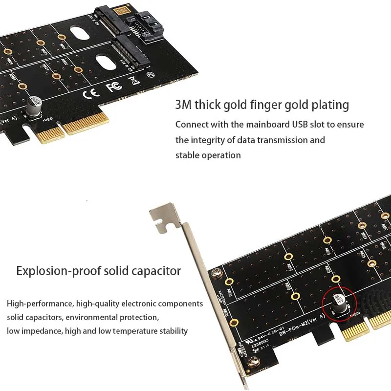 Adattatore scheda riser PCI-E Extender Convertitore PCIe Controller scheda PCI E Sata Scheda PCI-E a M.2 Scheda di espansione adattatore PCI-E Sata