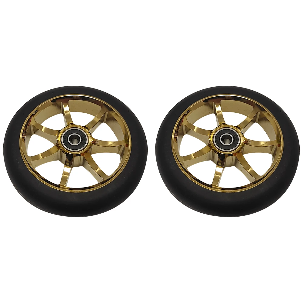 120MM Pro Stunt/Push/Kick Scooter Wheels 88A PU with Bearings & Aluminum Core Scooter Replacement Parts Accessories 2 Pieces