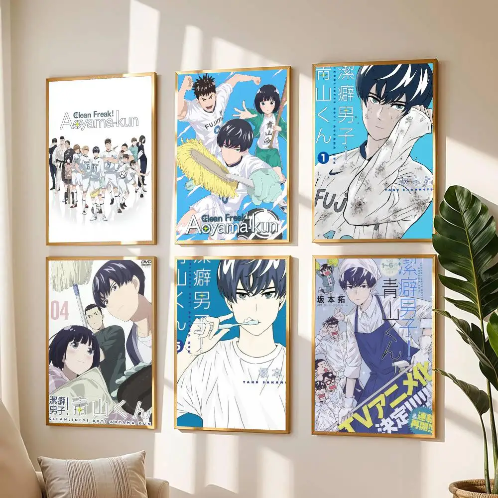 anime C-Clean Freak Aoyama-kun-N Poster Modern Wall Decal for Living Room Cafe Office Bar and Bedroom