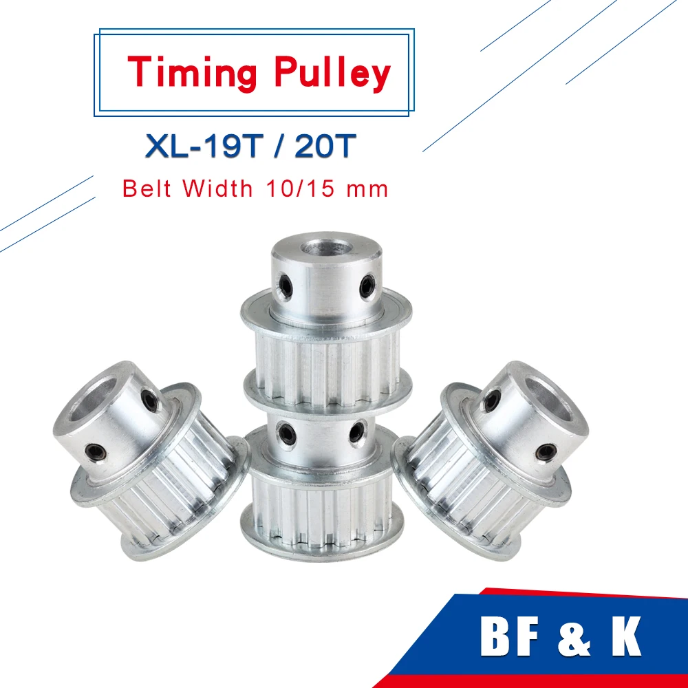 XL19T 20T Alloy Pulley Trapezoidal Tooth Teeth Pitch 5.08mm Pulley Wheel Bore 6/8/10/12/14/15/16/17 mm  For Belt Width 10/15 mm