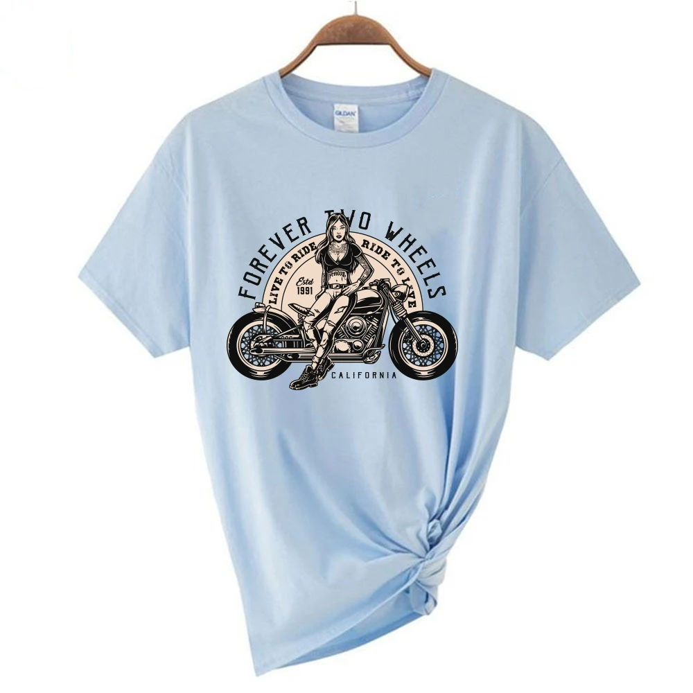 Motocross Girls Gift Dirt Bike Women Motorcycle Racing O-Neck Cotton T Shirt Women Casual Short Sleeve Tees Tops Harajuku