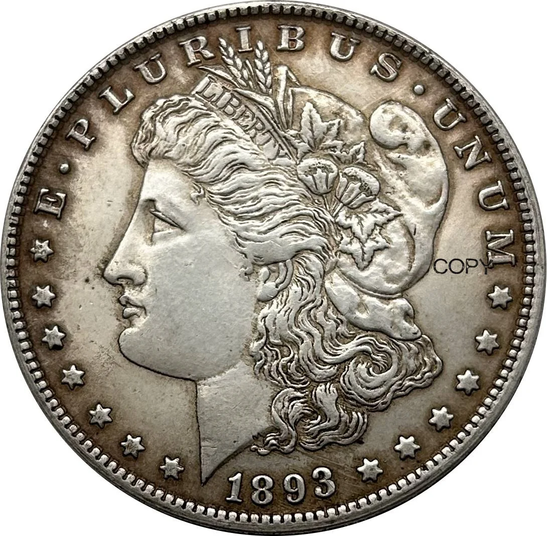 1893 S Coin United States Morgan 1 One Dollar Cupronickel Plated Silver Collectibles Copy Coins