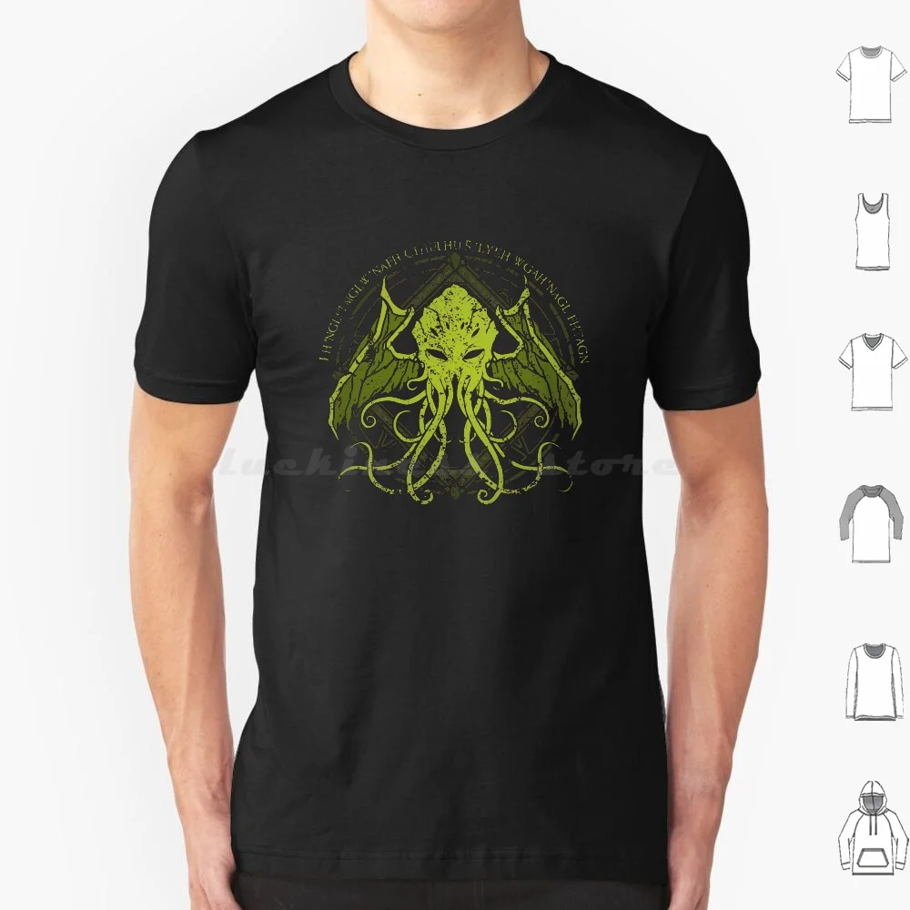 Cthulhu-angustiado chant design v2 t camisa de algodão das mulheres dos homens diy impressão cthulhu eldritch horror escuro mais velho deus tentáculos mais velho