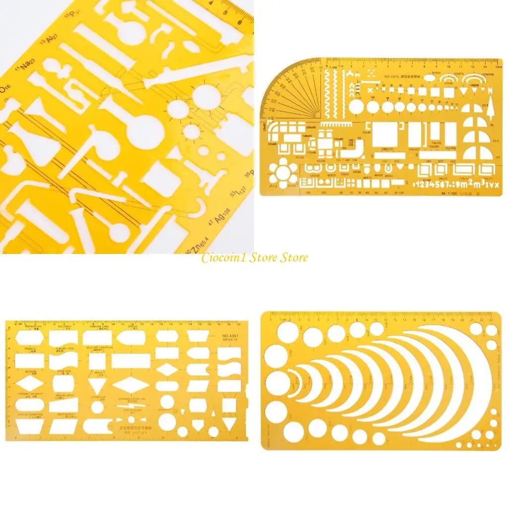 A3PC K Resin Drawings Template Ruler pour l'outil mesure des instruments chimiques physiques