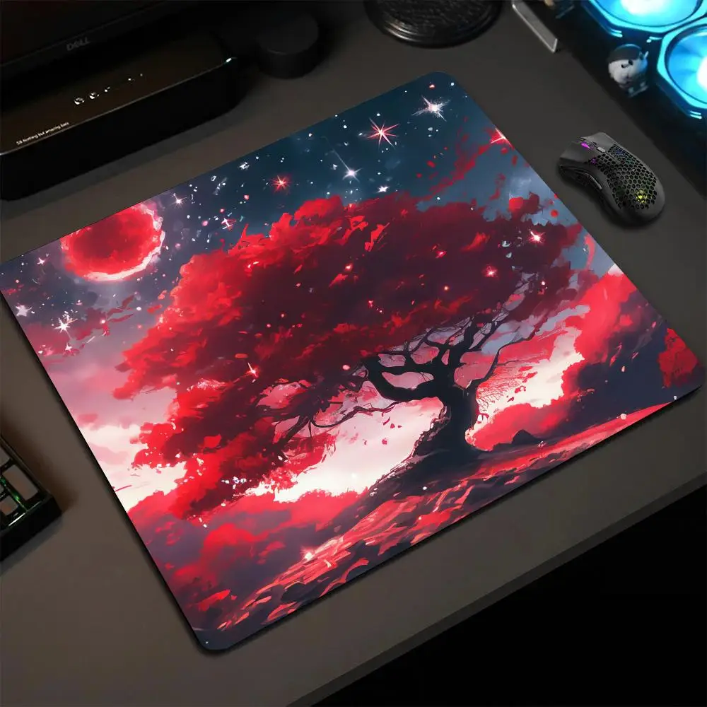 Sakura Moon tapis de souris 40X45 grand carré ordinateur bureau jeu Table tapis en caoutchouc anti-dérapant tapis de souris 22x18 petits tapis de bureau décor