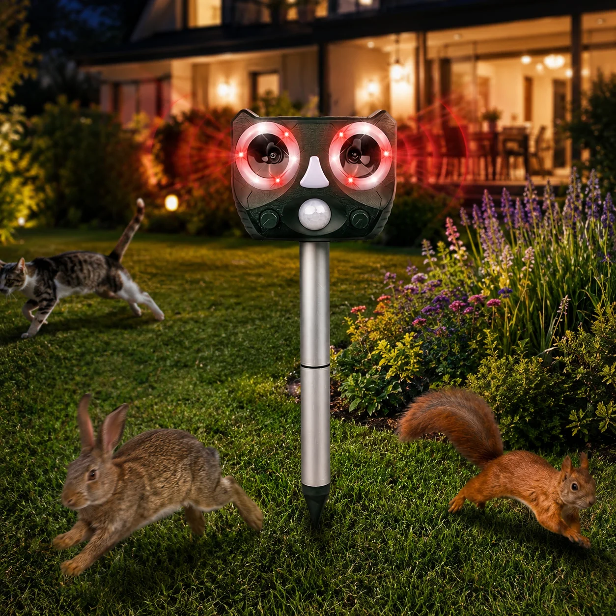 SJZ-119 écologique extérieur imperméable brevet énergie solaire répulsif pour animaux à ultrasons singe oiseau répulsif chien répulsif