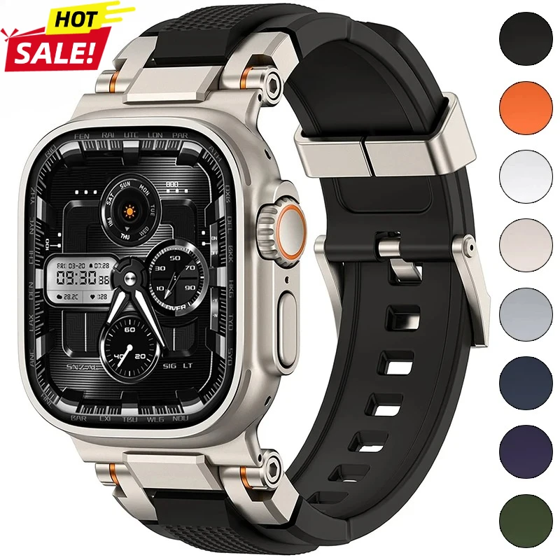 2026 Men's Sport TPU Strap for Apple Watch Band Ultra 3/2 49mm 46mm 45mm 44mm 42mm Silicone Bracelet Iwatch Series 11 10 9 8 7 6