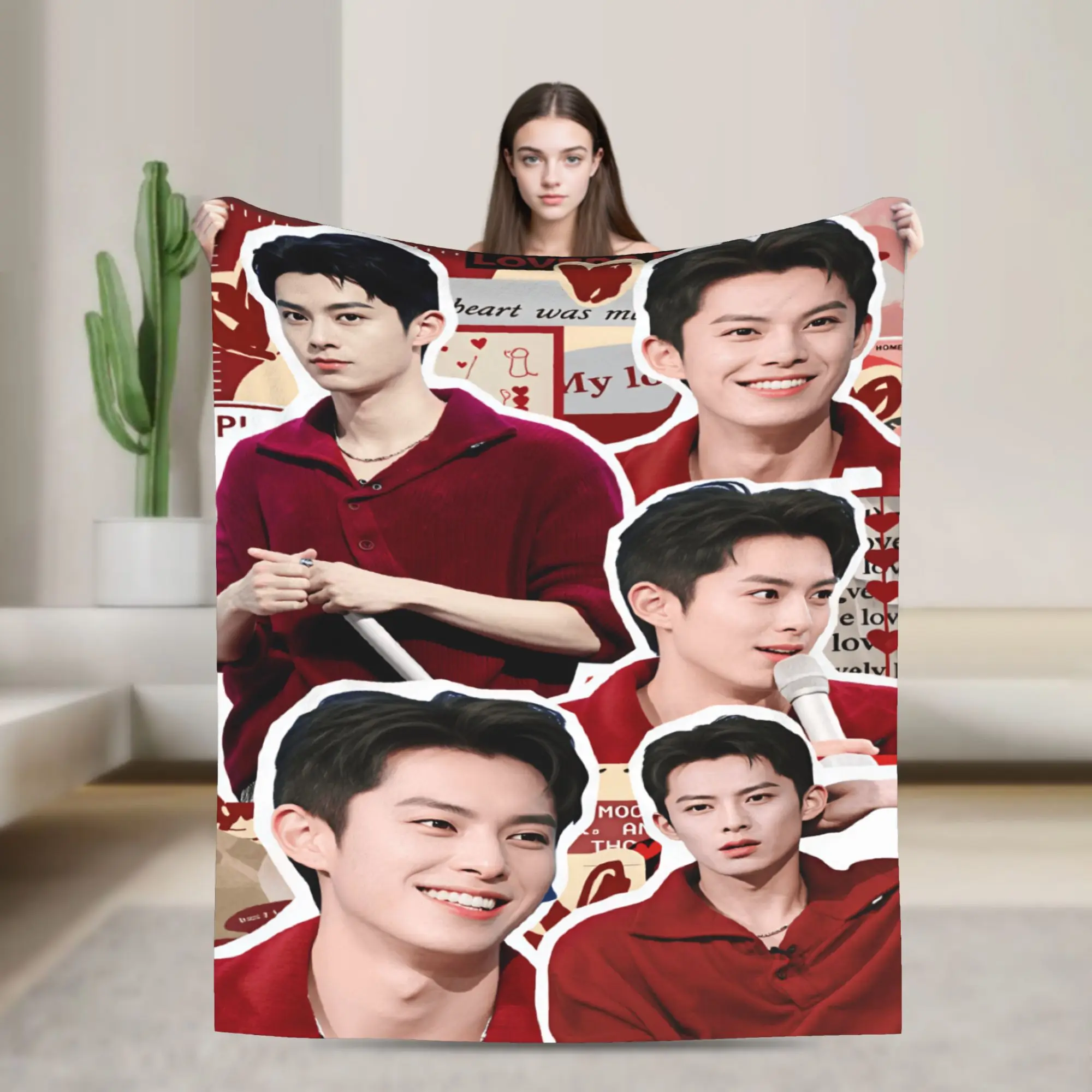 Soft Cozy Throw Blanket Plane Travel Wang Hedi Dylan Wang Actor Blankets  Flannel Bedspread  Living Room Novelty Sofa Bed Cover