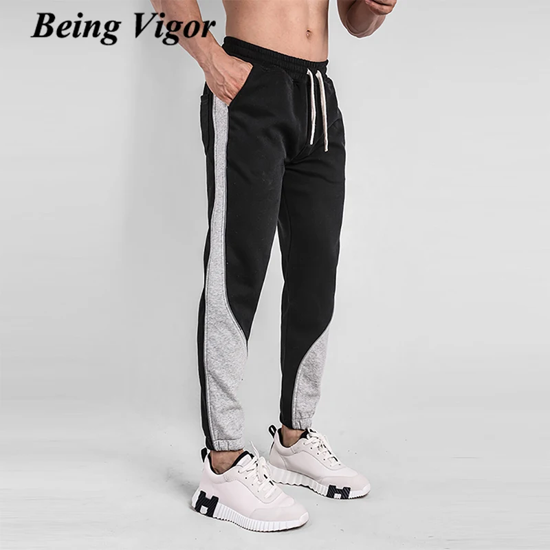 Being Vigor Cotton Sweat Pants Fitted Leisure Joggers Piping Striped Cargo Pants Elastic Waisted Sport Pants Trousers pantalone