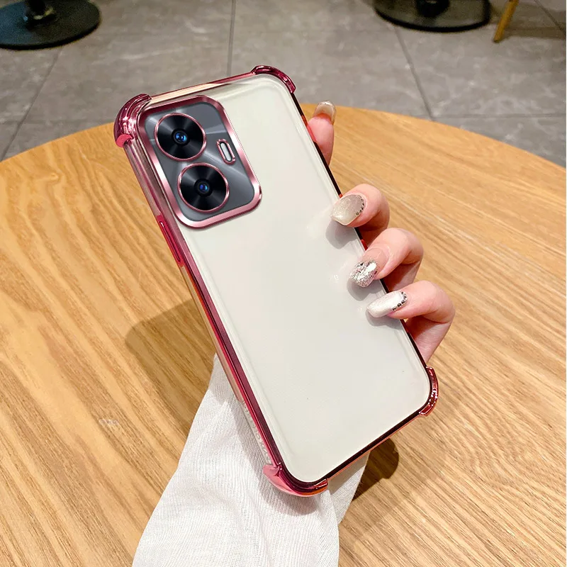 For Realme C55 Case Realme C55 Cover Realme Narzo N55 Phone Case RMX3710 Bumper Shockproof Protect Cover Clear electroplate