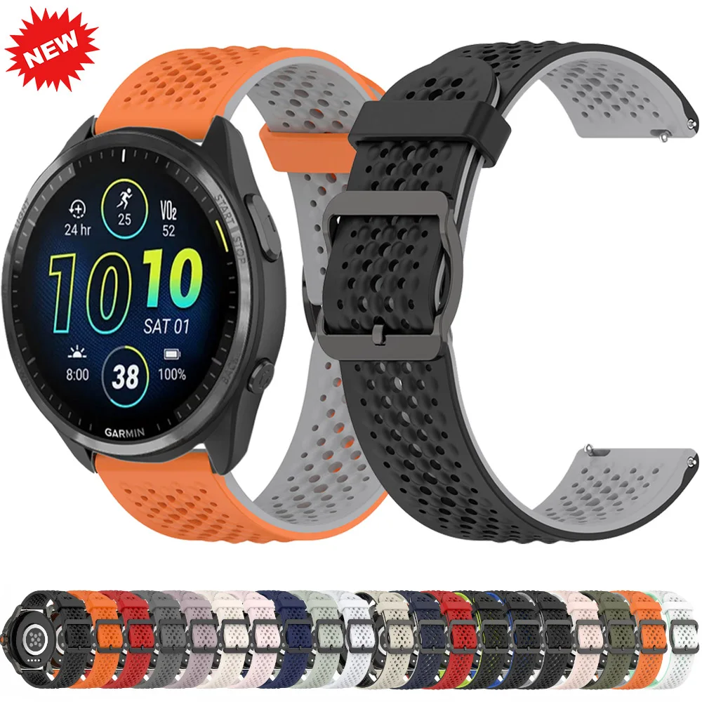 

22mm 20mm Silicone Strap for Garmin Forerunner Venu 3 2/965 955 265 255 55 165 645 245 Sport Watchband for Garmin Vivomove Trend