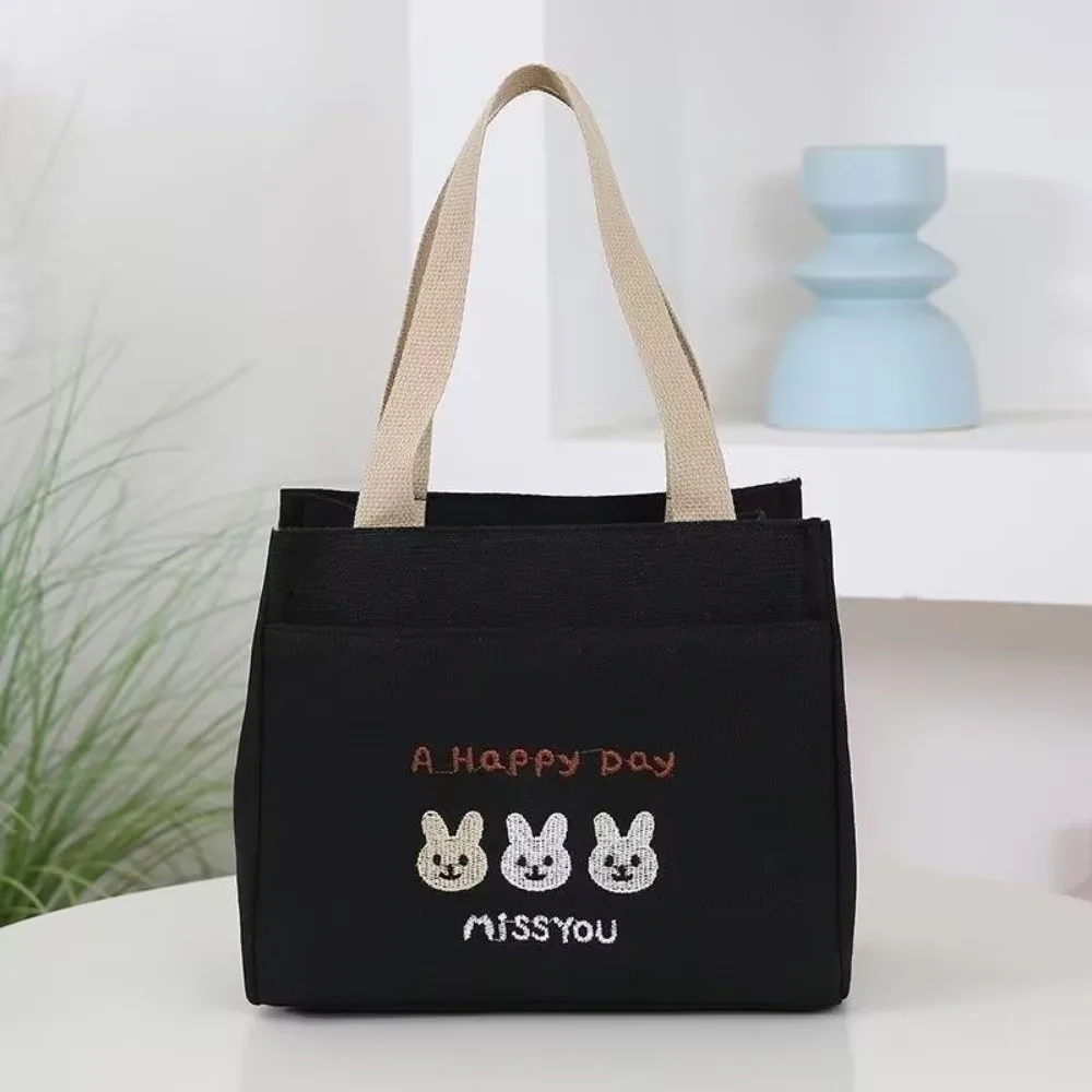 Tragbare Leinwand-Lunchtasche, multifunktional, große Kapazität, Lebensmitteltasche, Reise-Cartoon-Picknick-Lunchbox für Damen und Herren