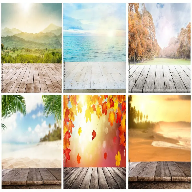 

Vinyl Custom Photography Backdrops Scenery Flower Wooden Floor Photo Studio Background Props 21121 ER-04