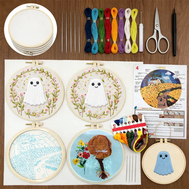 European Handmade Embroidery Kit DIY Entry-level Embroidery Bag High-quality Needlework Fabric Beginner Friendly Home Decoration