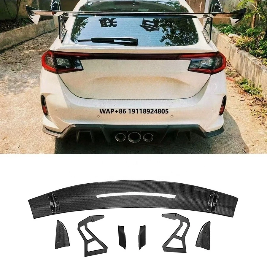 

For XI 11th Gen. Type R FL5 GT Carbon Fiber Rear Spoiler Bodykit SP Style Trunk Lip Swan Neck Wing Spoiler