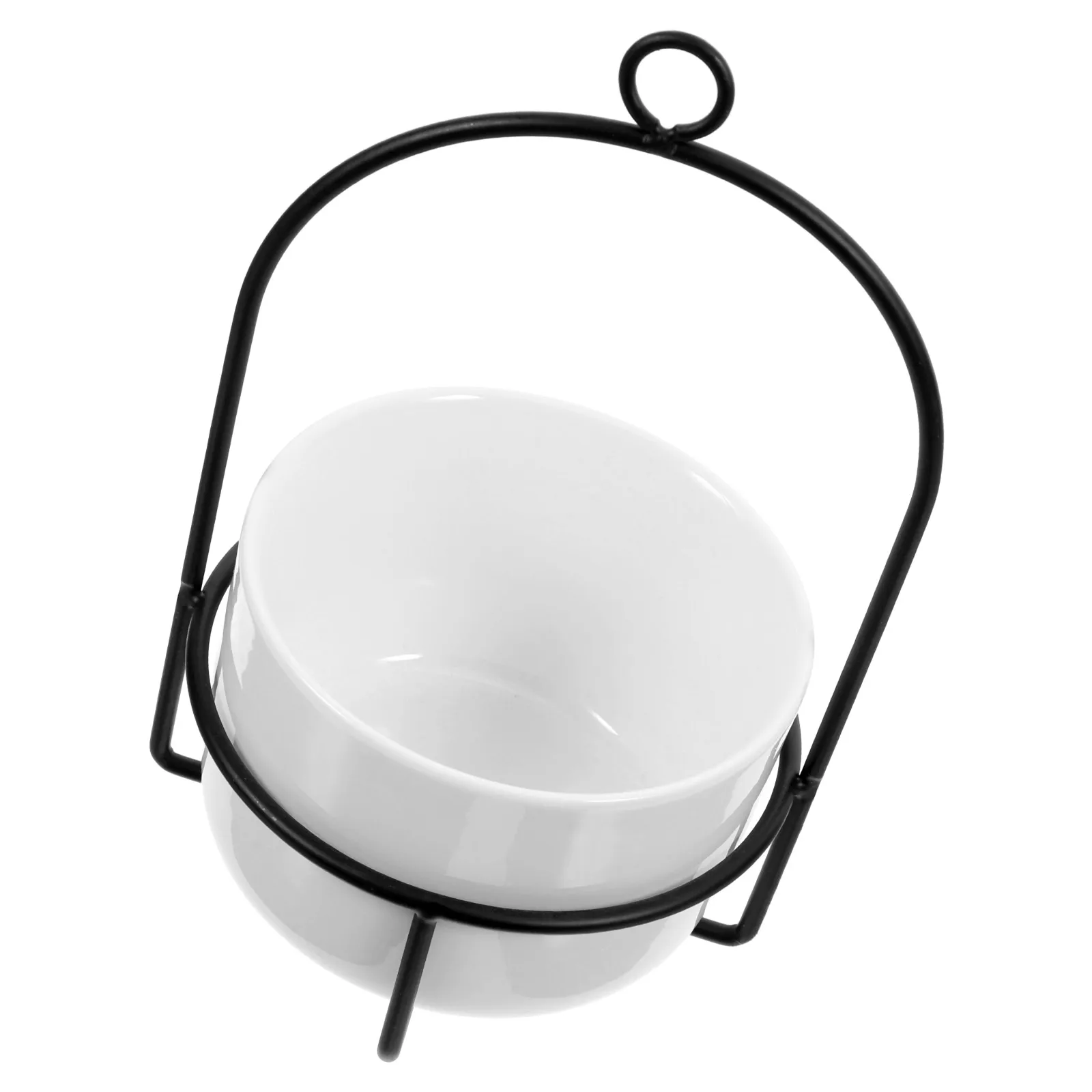 

1Set Ceramic Iron Wall Hanging Flower Pot Black Frame White Planter Creative Chic Home Decor Mini Succulent Holder Gift Small