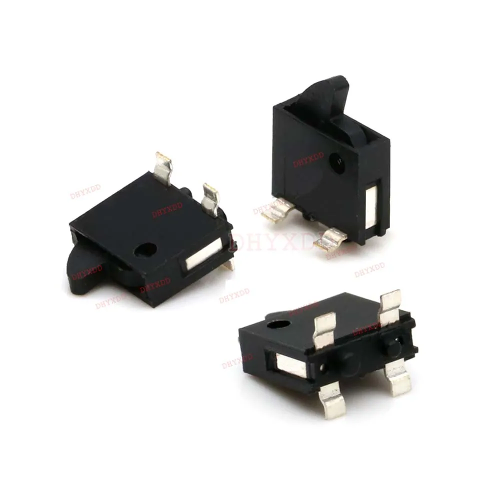 5-10pcs 4 Pin Mini Slide Switch Reset Micro Toggle Switch Miniature Switch Limit Vertical Black Columnar 12V 50mA