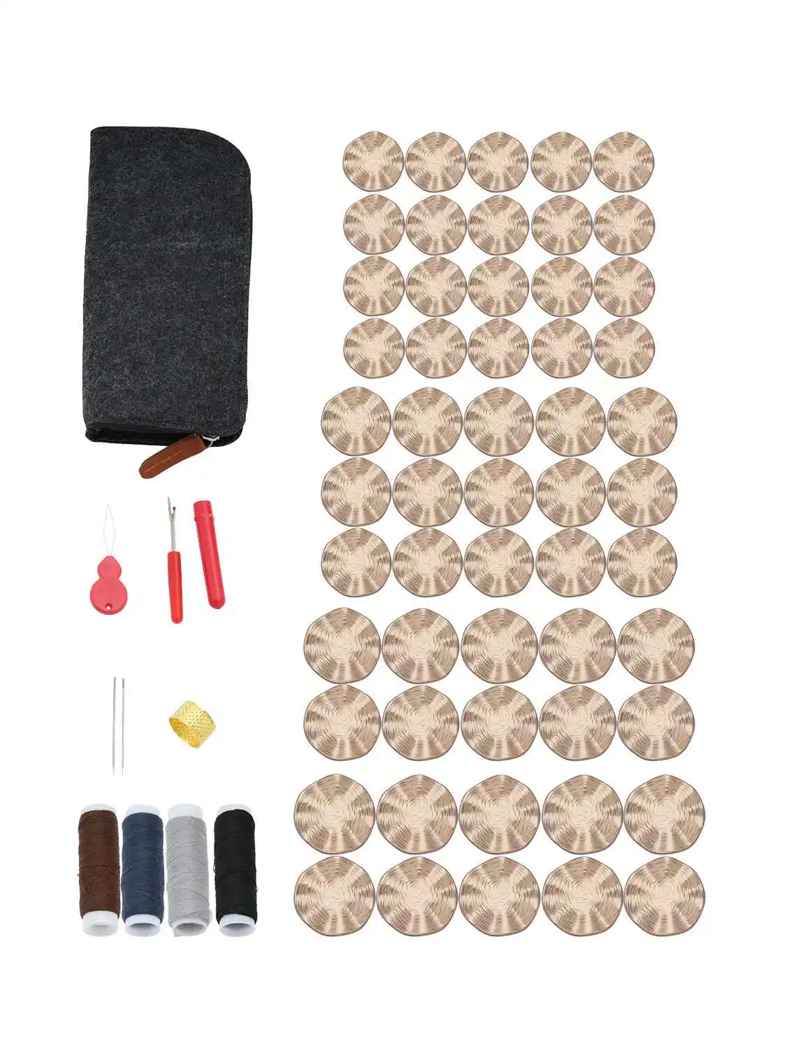 

55PCS Fashion Bronze Lotus Leaf Shape Metal Buttons kit, Floral Design Sewing for DIY Clothing Dress Blouse Craft 18-23mm