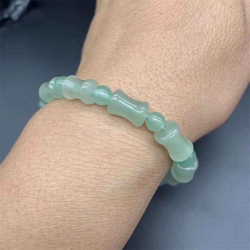 Natural Jinsi Jade Tianshan Cui Old Type Beads Bracelet