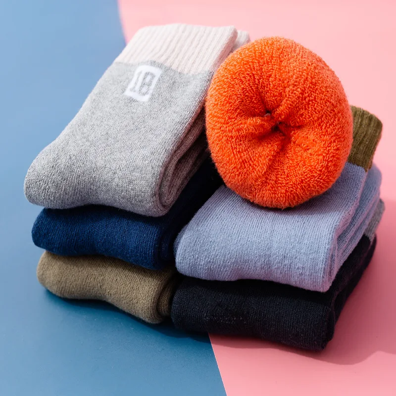 

5 Pairs/Lot Cotton Thicken Baby Kids Socks Winter Soft Warm Socks For Children 1-12 Years Boys Girls Thermal Short Socks
