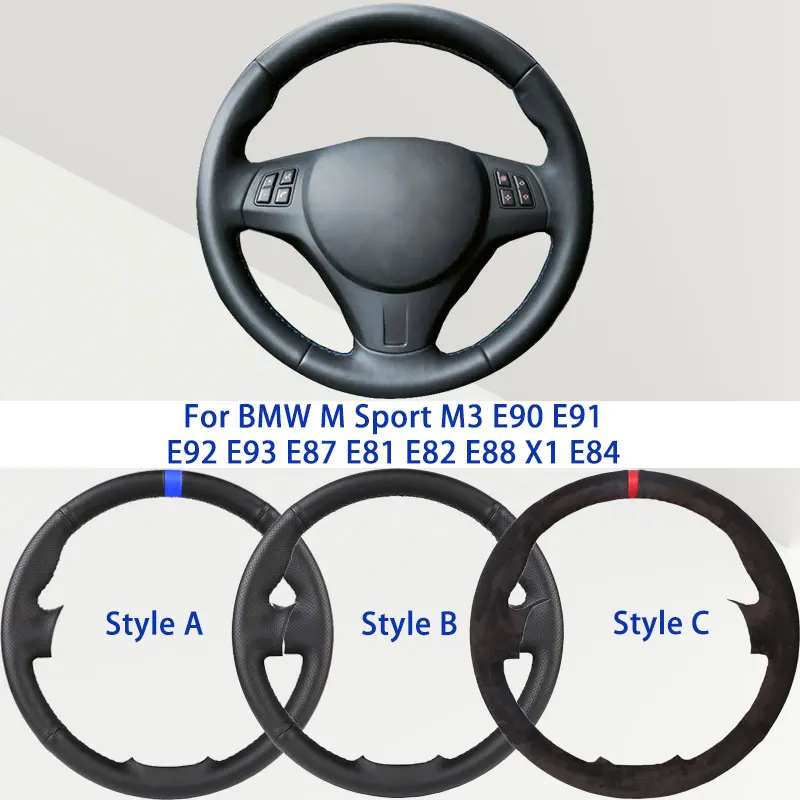 

Microfiber Synthetic Leather Car Steering Wheel Cover For BMW M3 E90 E91 E92 E93 E87 E81 E82 E88 X1 E84 Damping Automotive Grip