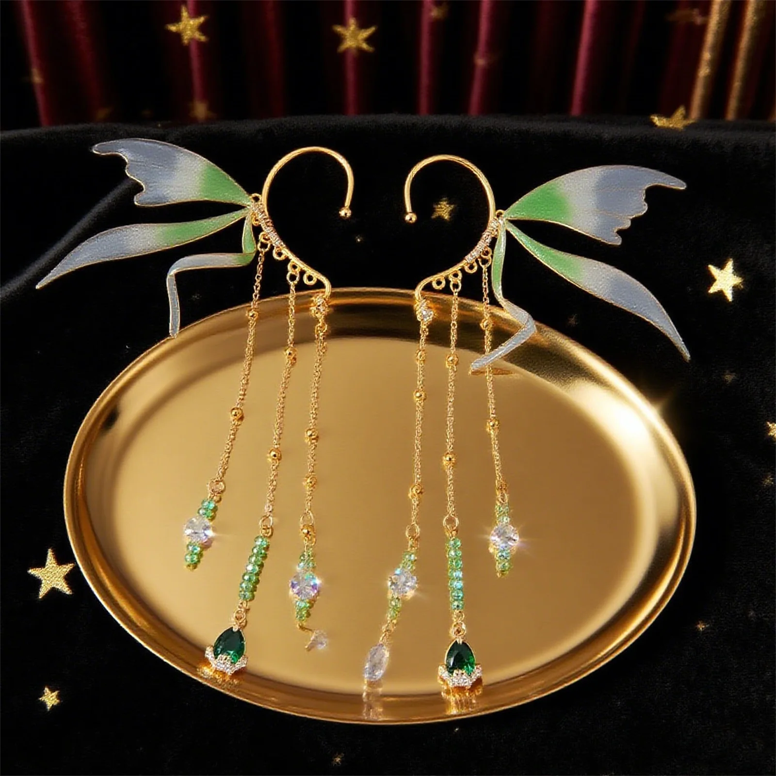 HEZIOWYUN – boucles d'oreilles féeriques pour femmes, belles boucles d'oreilles sirène à clipser, accessoires de Cosplay à la mode