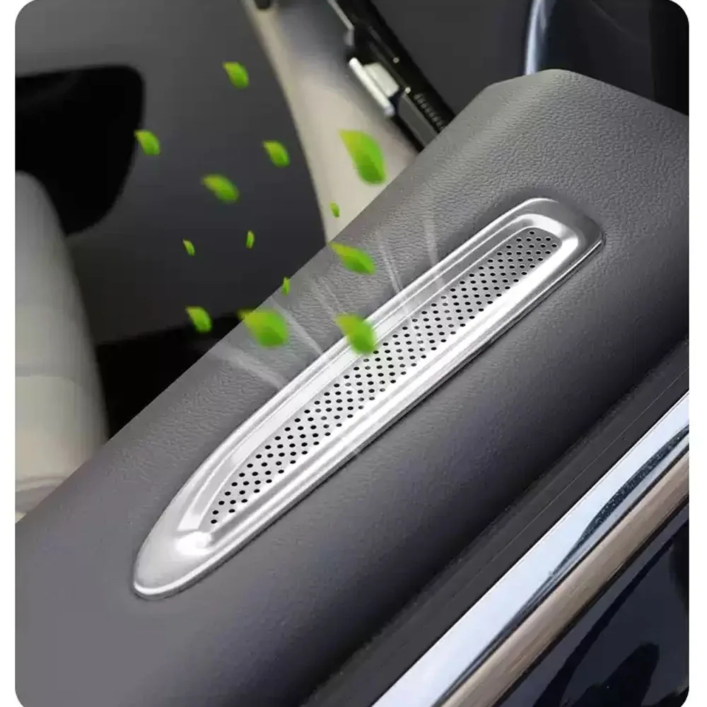 For VOYAH Dreamer 2025-2027 Stainless steel Car Front door cover air vents Dust Horn panel Cover Trim Internal Accessory 4
